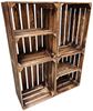 Holzkisten Weinkisten Kisten Vintage 4er Set Geflammt 50 x 40 x 30cm Regal Bild 2