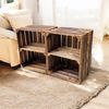 Holzkisten Weinkisten Kisten Vintage 4er Set Geflammt 50 x 40 x 30cm Regal Bild 4