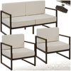 tectake Essgruppe Garten-Loungeset, (Set, 3-tlg), Pulverbeschichtete Stahlgestelle für maximale Stabilität Bild 2