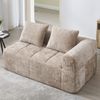 Bequemes Sofa für 2 Personen, kein Zusammenbau erforderlich, flauschiges Sofa mit einem Kissen, Seitentaschen für Fernbedienung und Handy, ordentlich und stilvoll, Khaki Bild 1