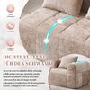 Bequemes Sofa für 2 Personen, kein Zusammenbau erforderlich, flauschiges Sofa mit einem Kissen, Seitentaschen für Fernbedienung und Handy, ordentlich und stilvoll, Khaki Bild 2
