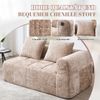 Bequemes Sofa für 2 Personen, kein Zusammenbau erforderlich, flauschiges Sofa mit einem Kissen, Seitentaschen für Fernbedienung und Handy, ordentlich und stilvoll, Khaki Bild 5