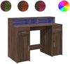 vidaXL LED-Schreibtisch Braun Eichen-Optik 120x55x91 Holzwerkstoff 3309417 Bild 2