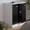 Küchenschrank für Dachschrägen R-Line Schwarz Hochglanz 80 cm ohne Schräge mit 2 Türen Vicco Bild 4