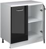 Küchenschrank für Dachschrägen R-Line Schwarz Hochglanz 80 cm ohne Schräge mit 2 Türen Vicco Bild 3