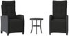 vidaXL 3-tlg. Bistro-Set mit Kissen Schwarz Poly Rattan 365249 Bild 2