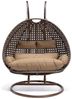 HOME DELUXE 'TWIN' Hängesessel für 2 Personen, Polyrattan, Braun, mit Regenabdeckung Bild 5