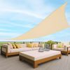 BURI Sonnensegel Dreieckig 390 x 384 x 370 cm Grau / Beige / Creme | UV-Schutz 50+ & Wasserabweisend | Robustes Polyester mit Spannseilen | Ideal für Garten, Balkon, Terrasse & Camping Bild 2