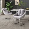 Samtstuhl 2er-Set–Ergonomischer Büro-und Gamingstuhl,Komfortabler Home-Office Stuhl,Grau Samtbezug Bild 3