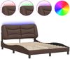 vidaXL Bettgestell mit LED ohne Matratze "Hvar" Braun 120x200 cm 3213922 Bild 2