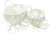 Dekoleidenschaft Pflanzschale Wandkorb "Makramee" aus Baumwolle & Canvas, beige, Aufbewahrungskorb (2 St, im Set), Wandpflanzer, Hängekorb im Boho Chic, Pflanzkorb, Wandpflanztopf Bild 3