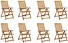vidaXL Klappbare Gartenstühle mit Kissen 8 Stk. Massivholz Akazie 3075063 Bild 2