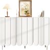 Modernes weißes Sideboard mit Wellentüren – 120x35x80 cm – grifflos, verstellbare Regale – Stauraum für Wohnzimmer, Flur & Esszimmer Bild 2