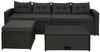 Poly-Rattan Garnitur HWC-J34, Balkon-/Garten-/Lounge-Set Sitzgruppe Sofa, Staufach ~ schwarz, Kissen dunkelgrau Bild 2