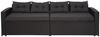 Poly-Rattan Garnitur HWC-J34, Balkon-/Garten-/Lounge-Set Sitzgruppe Sofa, Staufach ~ schwarz, Kissen dunkelgrau Bild 4