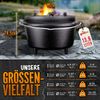 grillas® Dutch Oven Set 13,6 Liter / Topf mit Füße Deckelheber BBQ Gusseisen Feuertopf Gusstopf Schmortopf Bild 3