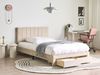 Bett mit Schubladen Samtstoff LONZAC 120 x 200 cm Beige Bild 3