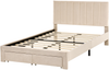 Bett mit Schubladen Samtstoff LONZAC 120 x 200 cm Beige Bild 5