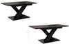 Home Collective Esstisch ausziehbar Tisch Küchentisch Esszimmertisch Ausziehtisch (Esszimmer Küche Wohnzimmer Esstisch erweiterbar), modernes Design mit X-Gestell, 140-180x80 cm Schwarz Marmor-Optik Bild 3