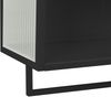Tisch 60x23x78 cm, wandmontiert, Glas- und Metallkorpus mit geriffeltem Glas in Schwarz Bild 4