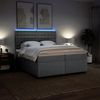 vidaXL Boxspringbett mit Matratze Hellgrau 200x200 cm Stoff 3292909 Bild 5