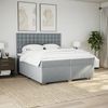 vidaXL Boxspringbett mit Matratze Hellgrau 200x200 cm Stoff 3292909 Bild 4