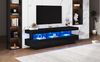 TV-Schrank 160x38x50,5 cm in Schwarz Hochglanz mit 3 Glasablagen, LED und Bluetooth-Steuerung Bild 2
