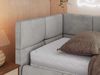 Jugendbett 90x200 ARVO Polsterbett mit Bettkasten, Stauraum & Gasdruckfeder, Modernes Design mit Kopfteil - Hellgrau Velvet - Links Seite Bild 4