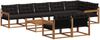 vidaXL Outdoor-Sofagarnitur mit Kissen 9 pcs Natürlich und Schwarz 3369595 Bild 2