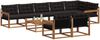 vidaXL Outdoor-Sofagarnitur mit Kissen 9 pcs Natürlich und Schwarz 3369595 Bild 3