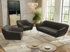 Wohnzimmerset PIRS 1-1-3, Skandinavisches 3-Sitzer Sofa mit Sesseln, Sofa mit Wellenfederung, Buche Füße, Skandinavisches Möbelset - Dunkelgrau Velvet Bild 3