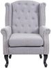 Sessel Chesterfield, Relaxsessel Clubsessel Ohrensessel, wasserabweisend Stoff/Textil ~ grau ohne Ottomane Bild 4