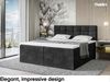 MEBLINI Boxspringbett TAPO 2 160x200 cm mit Bettkasten - H3/Schwarz Samt Polsterbett - Doppelbett mit Topper & Taschenfederkern-Matratze Bild 2