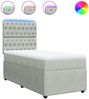 vidaXL Boxspringbett mit Matratze Hellgrau 80x200 cm Samt 3294496 Bild 2