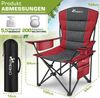 TRESKO® Campingstuhl Faltbar bis 200kg | Faltstuhl mit Kühltasche, Getränkehalter & Seitentasche | Klappstuhl XXL inkl. Tragetasche | Angelstuhl gepolstert für Outdoor, Angeln, Festival & Garten Bild 2