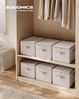 SONGMICS Stoffbox, faltbare Aufbewahrungsbox mit Griffen, für Kleidung, Vliesstoff, 3er Set, beige Bild 2