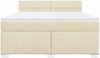 Boxspringbett mit Matratze, Stoff, Viereckige, grauer Fuß, Creme, 180x200 cm, false Bild 4