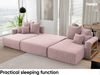 MEBLINI Schlafcouch mit Bettkasten - 350 x 160 x 78 cm - Altrosa Cordstoff - NAPLES - Ecksofa mit Schlaffunktion - Sofa mit Relaxfunktion und Kopfstützen - Couch U-Form - Eckcouch - Wohnlandschaft Bild 5