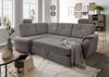Ecksofa >Elli< Schlaffunktion, Stauraum, Kopfstützen, grau-braun - 264x92x180cm BxHxT Bild 2