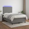 vidaXL Boxspringbett mit Matratze & LED Dunkelgrau 120x190 cm Stoff 3270184 Bild 5