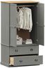 vidaXL Kleiderschrank VIGO Grau 90x55x170 cm Massivholz Kiefer 353165 Bild 3