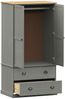 vidaXL Kleiderschrank VIGO Grau 90x55x170 cm Massivholz Kiefer 353165 Bild 5