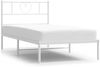 vidaXL Bettgestell mit Kopfteil Metall Weiß 107x203 cm 355508 Bild 2