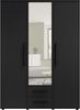 Lomadox Kleiderschrank MOLLERUSA-132 150 cm breit, schwarz matt, 3 Türen, 2 Schubladen Bild 3