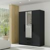 Lomadox Kleiderschrank MOLLERUSA-132 150 cm breit, schwarz matt, 3 Türen, 2 Schubladen Bild 2