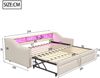 Polsterbett 90/180×200 cm aus Leinenstoff mit Stauraum, LED-Beleuchtung und USB-Buchse Bild 5
