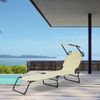 2er Set Sonnenliege Lomeda mit Sonnendach 187x53x27cm Creme [casa. pro] Bild 5