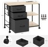 Woltu Aktenschrank mit Schubladen, mit Ladestation, Druckertisch mit Rollen Bild 2