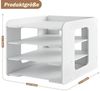 TUWENA Aufbewahrungsdose Dokumentenablage mit Stifthalter, Schreibtisch Organizer A4, Briefablage Organizer,Ablagefächer Stapelbar für Zuhause Büro Schule Bild 2