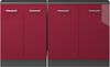 Dachschrägenschrank-Set Rion Rot Hochglanz/Anthrazit 2er Set Vicco Bild 5